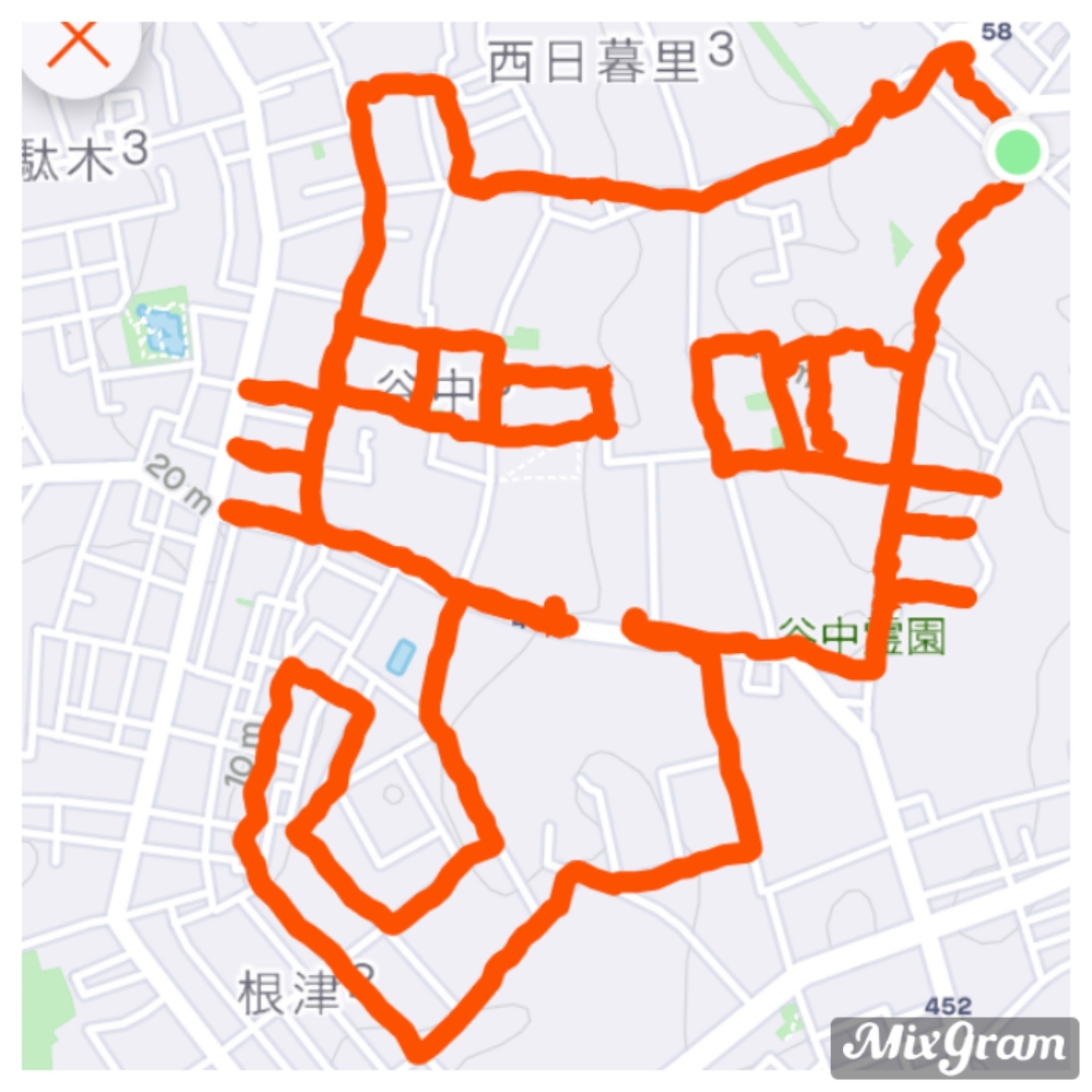 お絵描きラン 46 谷中のネコ 台東 荒川区 ランニングコース丨ラントリップ Runtrip