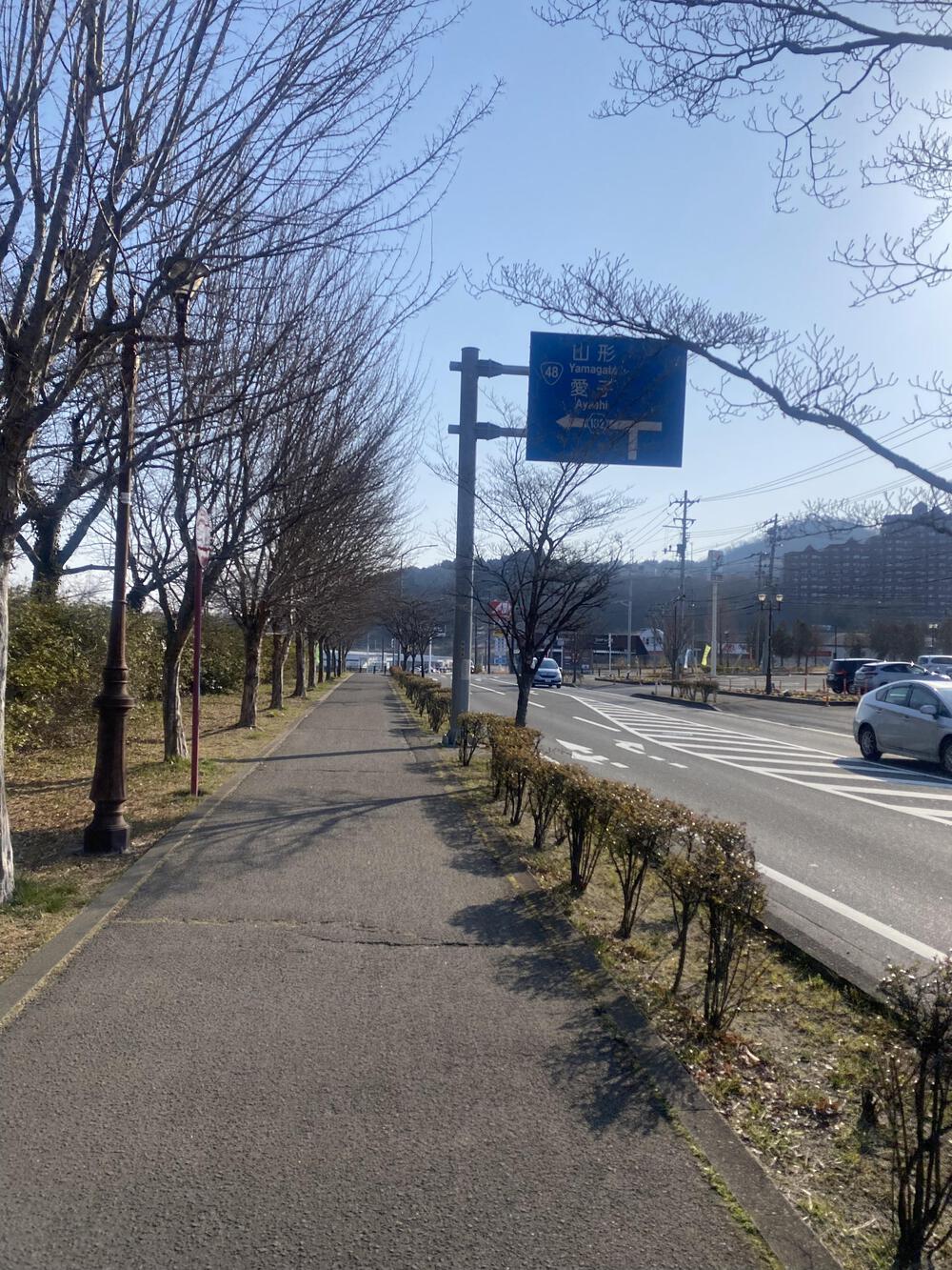 住宅地、車も少なく走りやすい