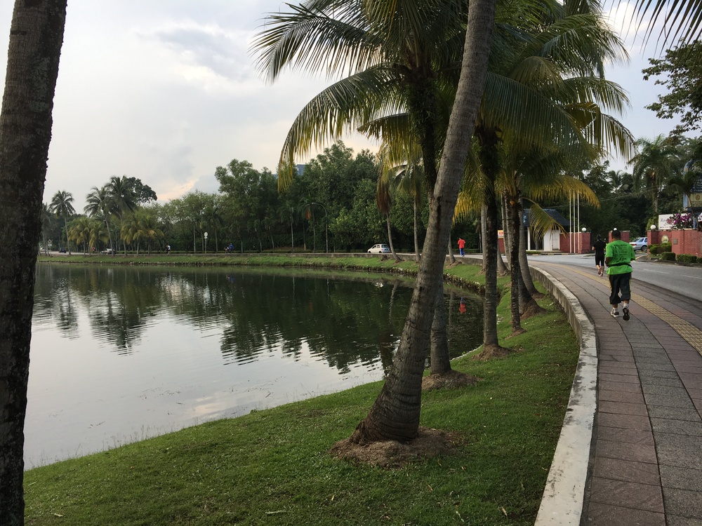 暑い街クアラルンプールの湖畔を走る（ティティワンサ・レークガーデン）の写真3