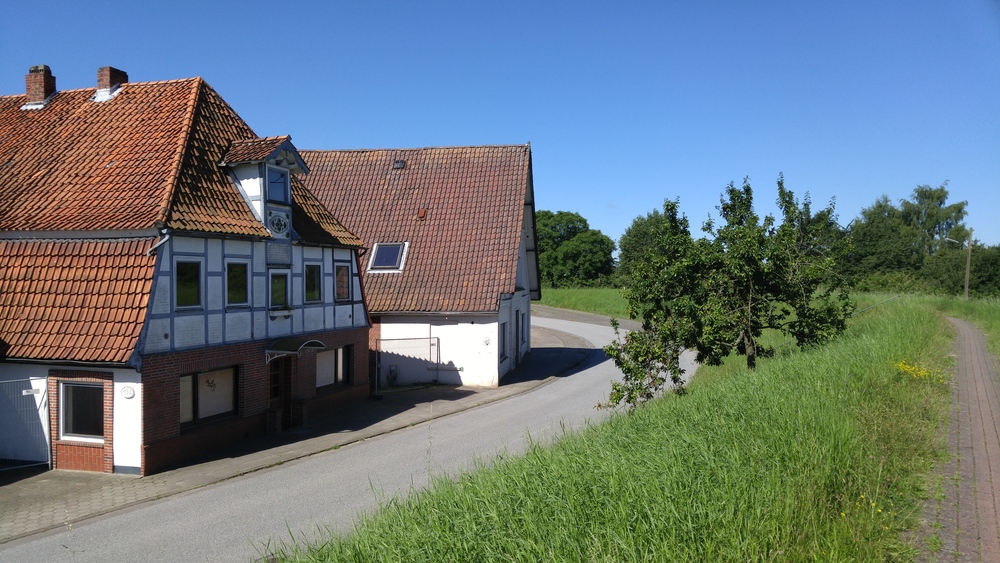 ドイツ・エルベ川の古い堤防上を往く道の写真9