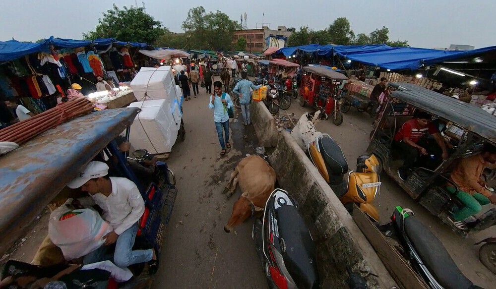 【修羅の国インド】カオスのニューデリーで人とリキシャーをよけながら無謀に走るの写真4