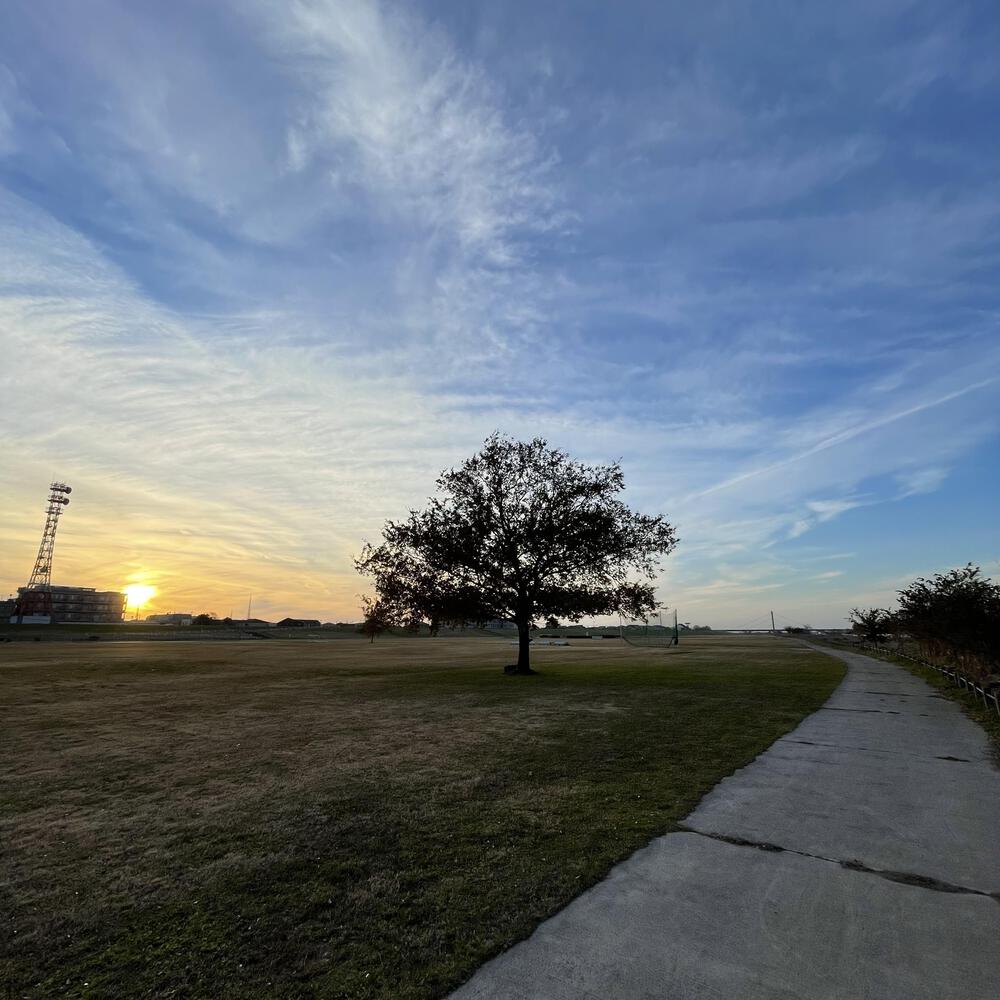 小江戸佐原の川岸の街並みと雄大な利根川河川敷の写真36