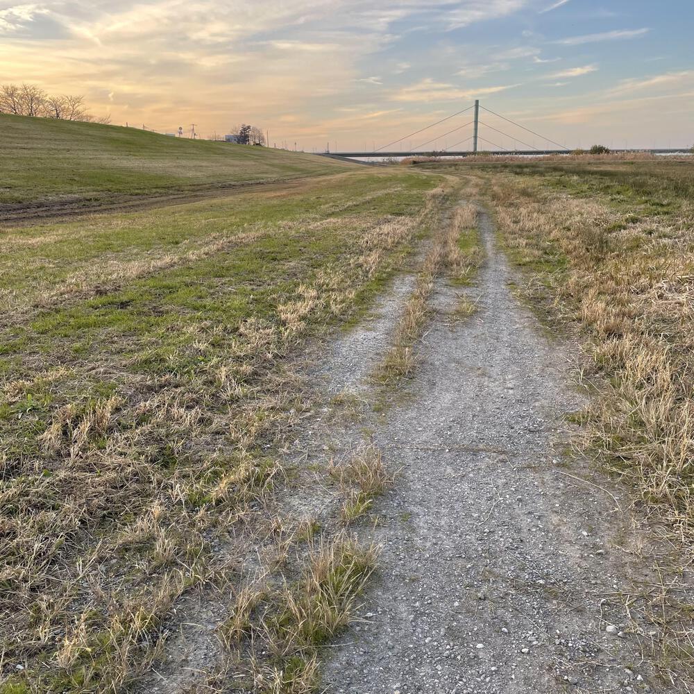 小江戸佐原の川岸の街並みと雄大な利根川河川敷の写真38