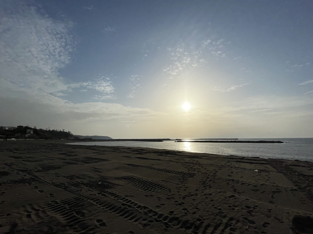 柏崎海浜公園から柏崎恋人岬への夕暮れランニングの写真3