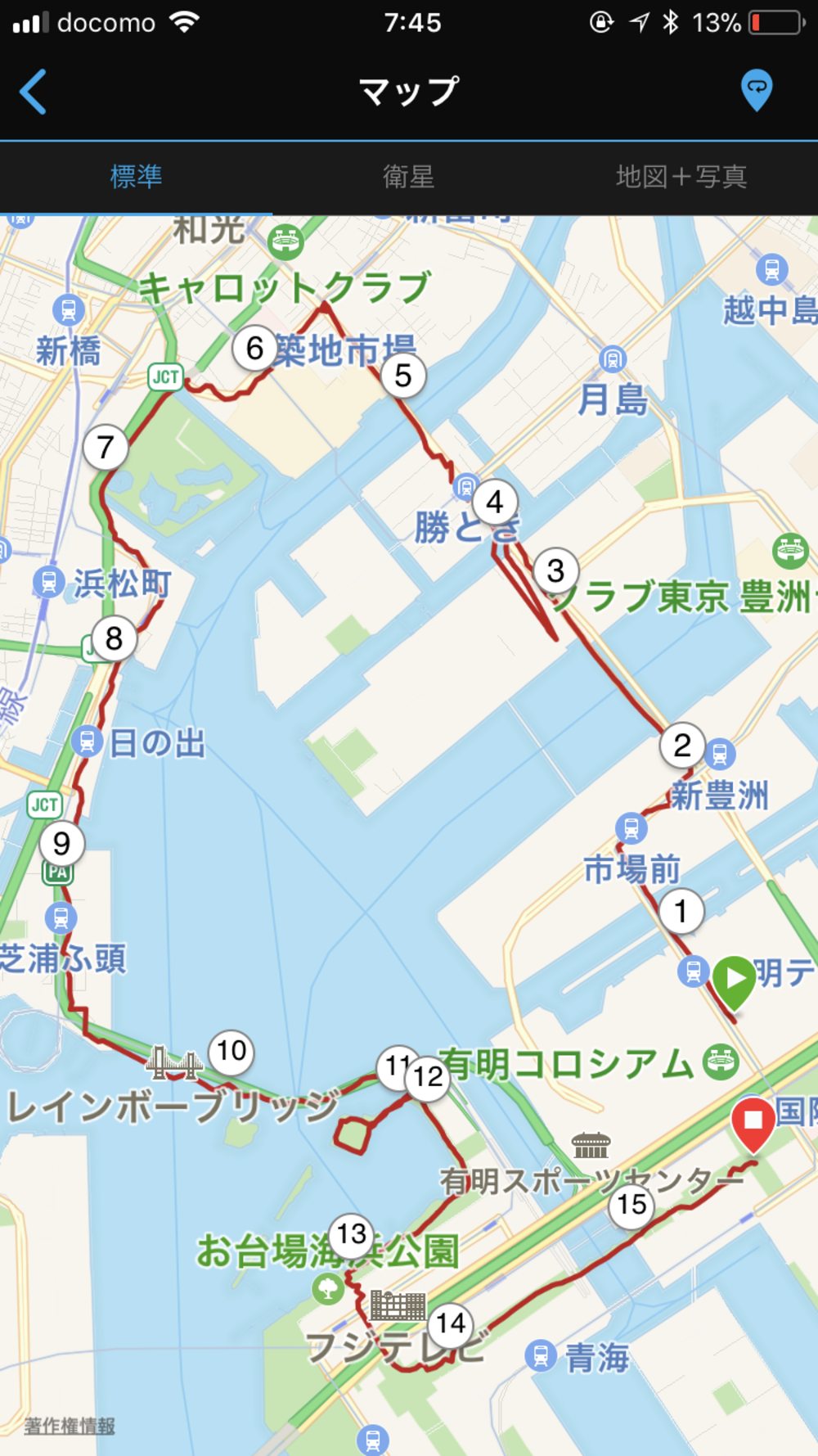 【ジョグポート有明発】豊洲・築地・台場周回コースの写真18