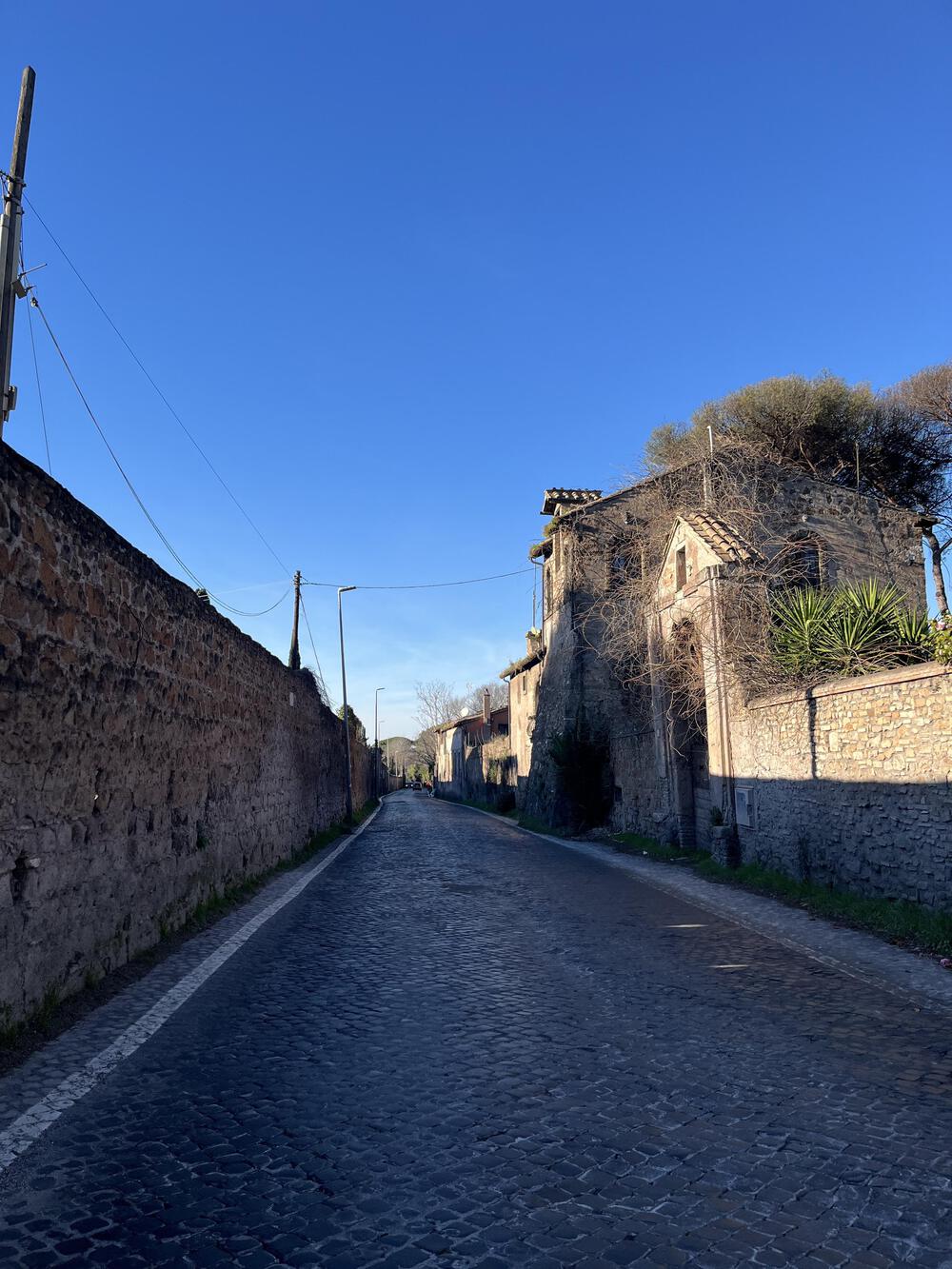 イタリア、アッピア旧街道の石畳でローマ入場までの写真8