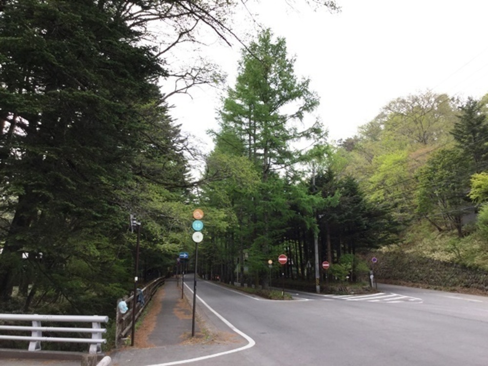 軽井沢の典型的な別荘地域を走るの写真5