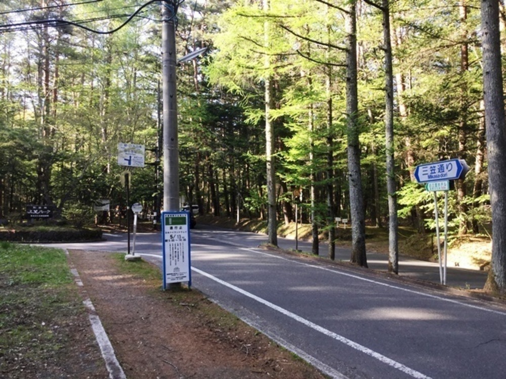 軽井沢の典型的な別荘地域を走るの写真6