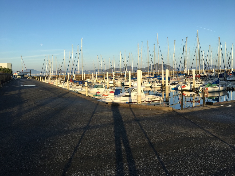 朝焼けの博多湾海岸沿いコースの写真3