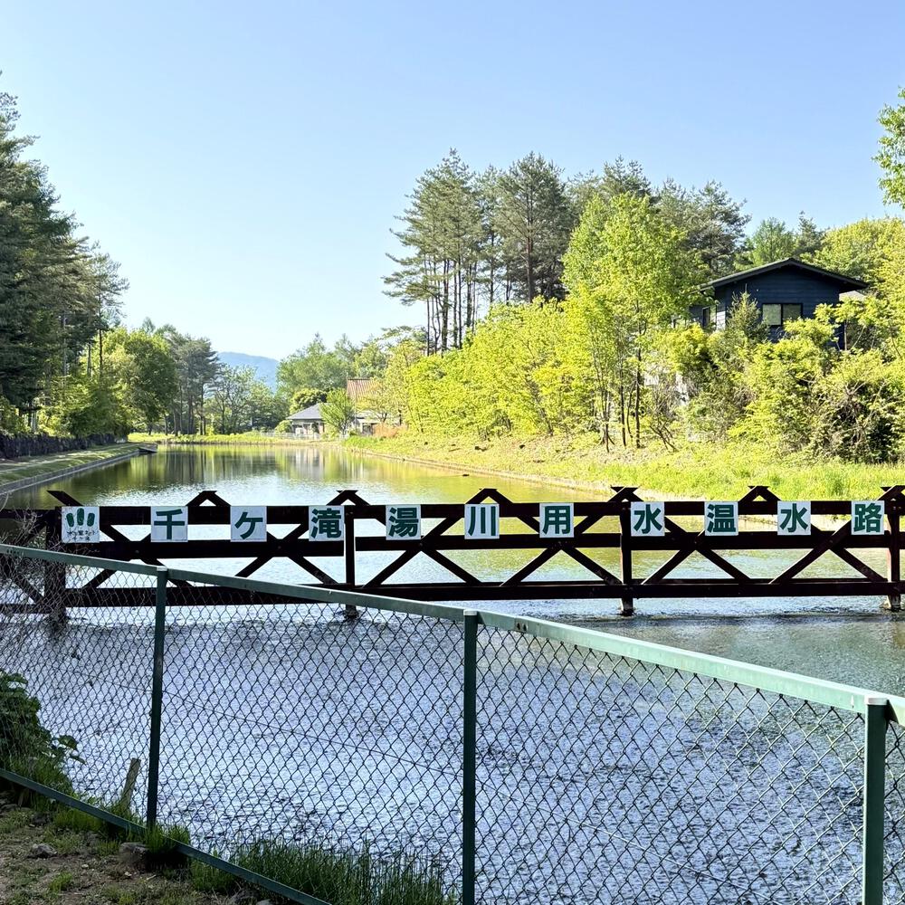 信濃追分「コスモス街道の碑」と御影用水（千ケ滝湯川用水温水路）の写真14
