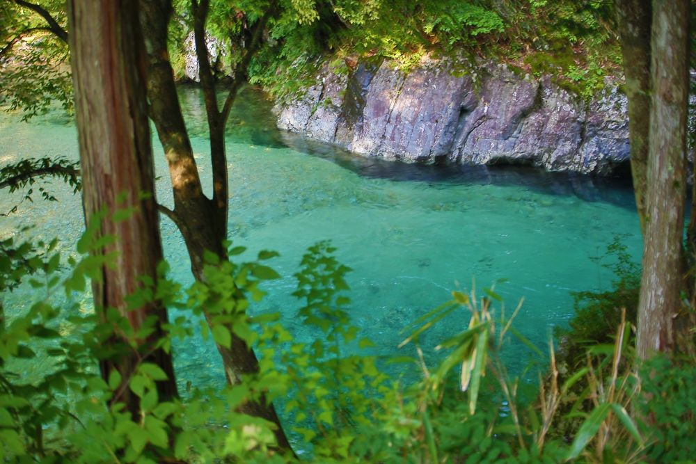 驚心動魄・エメラルドグリーンの阿寺渓谷の写真4