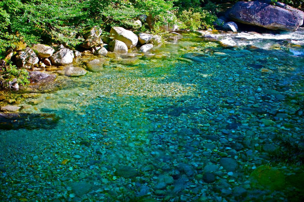 驚心動魄・エメラルドグリーンの阿寺渓谷の写真6