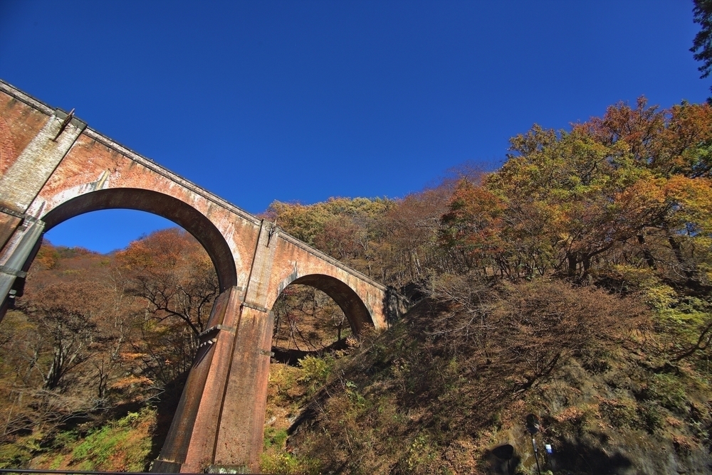 めがね橋とトンネルで歴史と紅葉を感じる「アプトの道」の写真10