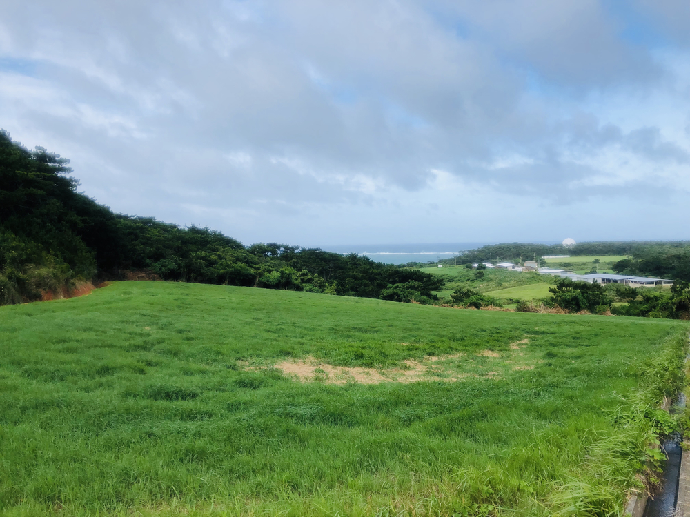 イーフビーチから青い海を眺める久米島海岸線ランの写真7