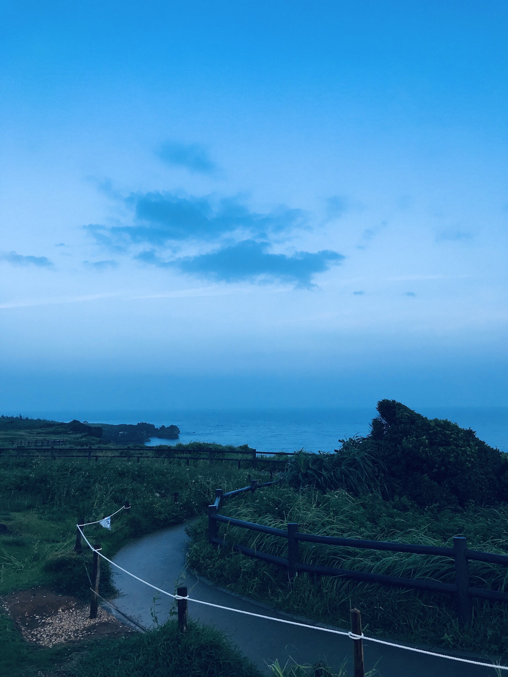 万座毛の岬まで朝焼けランの写真3