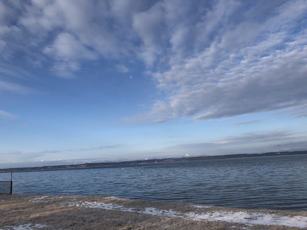 ちょいとひと息RUN。山と月と白鳥と湖たまにオオセッカの写真9